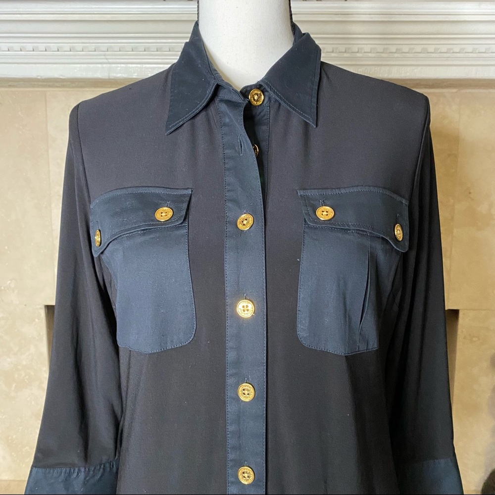 Lauren Ralph Lauren Black 3/4 sleeve button front Dress size 8 - Picture 4 of 13